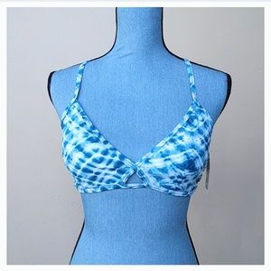 Urbanology Blue Tie Dye String Bikini Top Sz M NWT